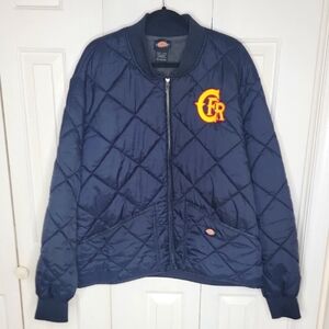 Dickies CFR Diamond Quilted Jacket Water Resistant Men's Size 2XL Navy Blue